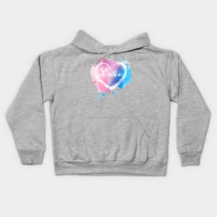 Watercolor Heart Love Kids Hoodie